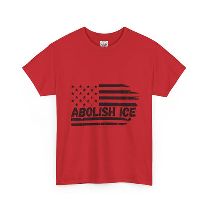 Abolish ICE T-Shirt — Distressed American Flag Protest Tee