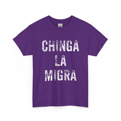 T-Shirt — "Chinga La Migra" Bold Distressed Statement Tee
