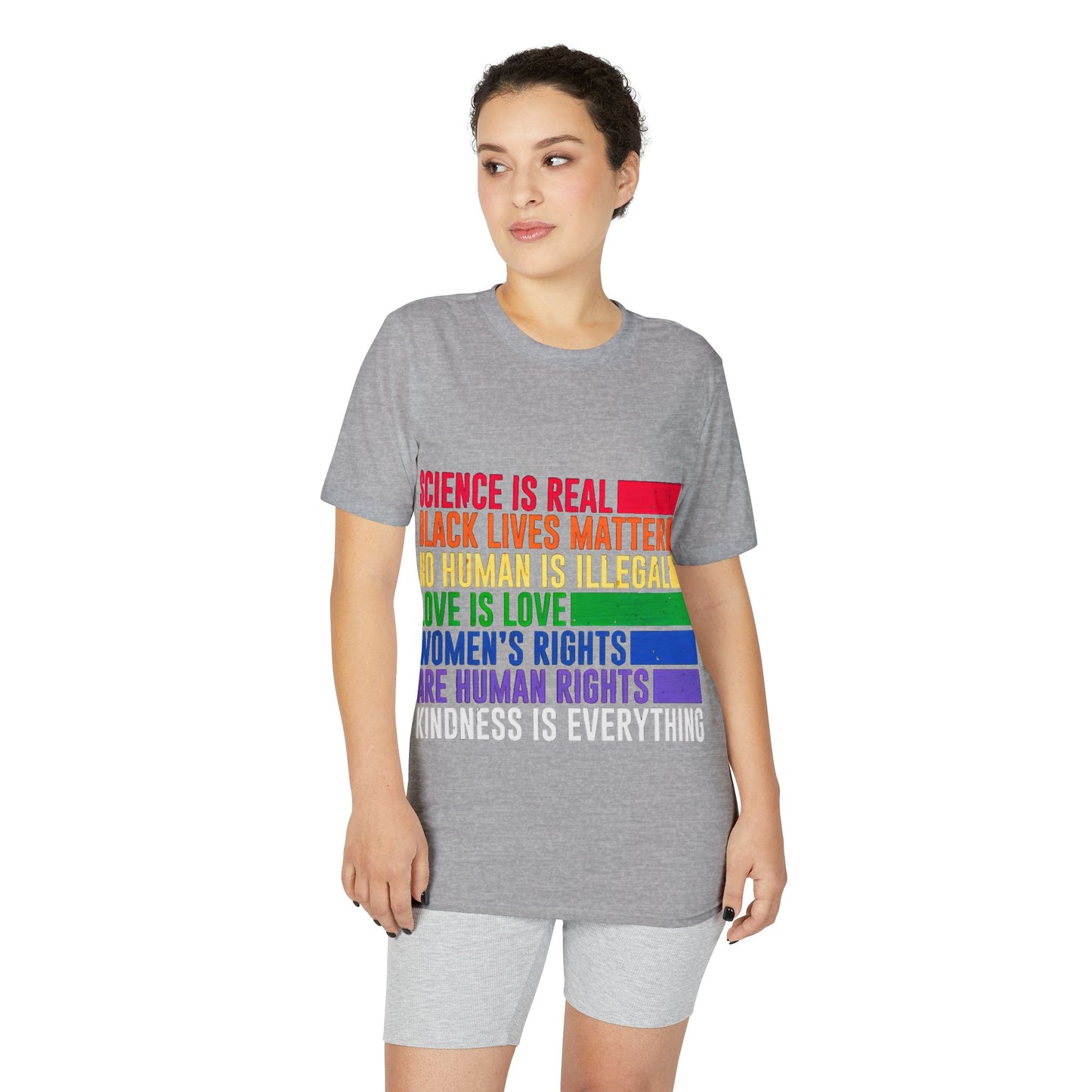 Equality Pride T-Shirt — "Science Is Real, Black Lives Matter" Rainbow Social Justice Tee