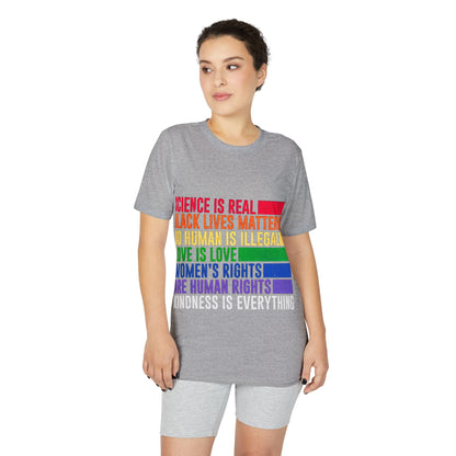 Equality Pride T-Shirt — "Science Is Real, Black Lives Matter" Rainbow Social Justice Tee