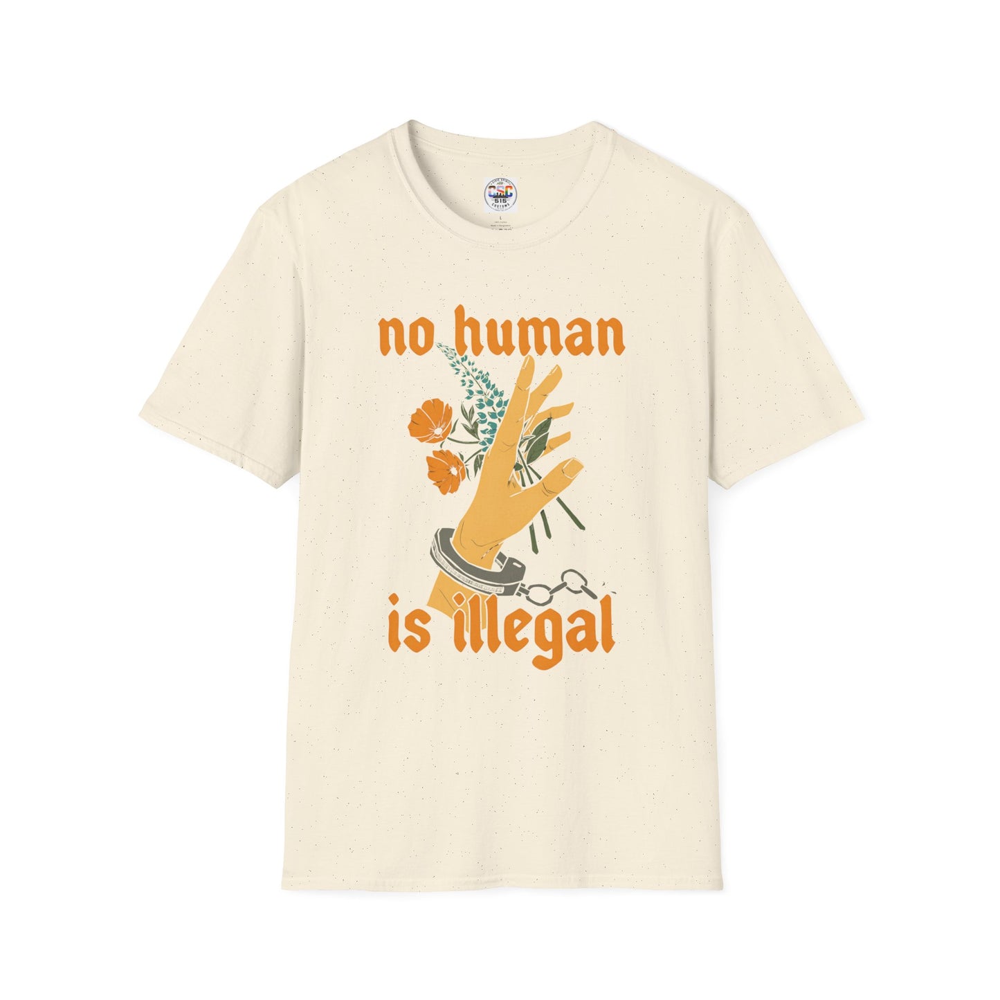 No Human Is Illegal T-Shirt — Immigration Justice Graphic Tee