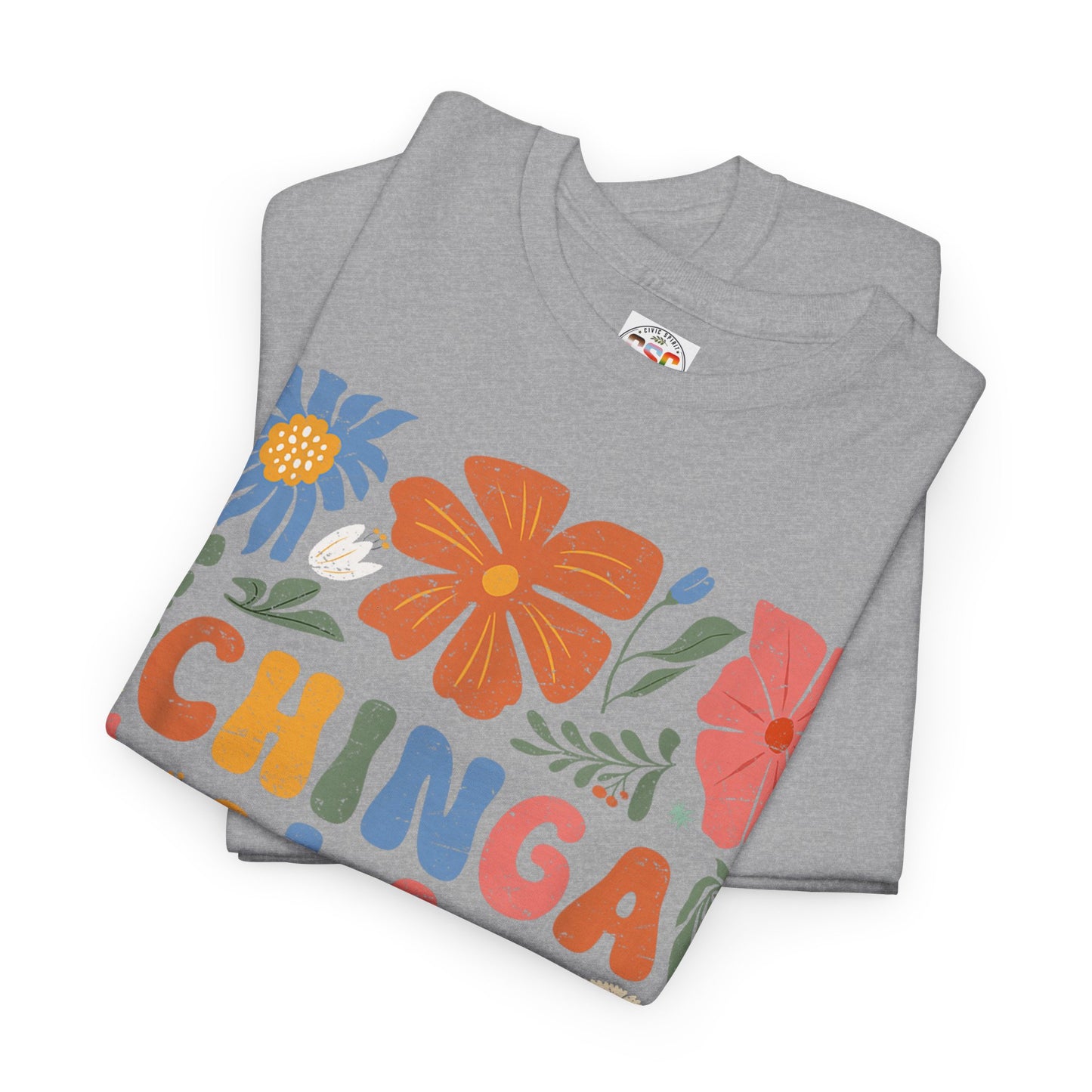 Floral 'Chinga La Migra' Tee - Colorful Latino Pride T-Shirt