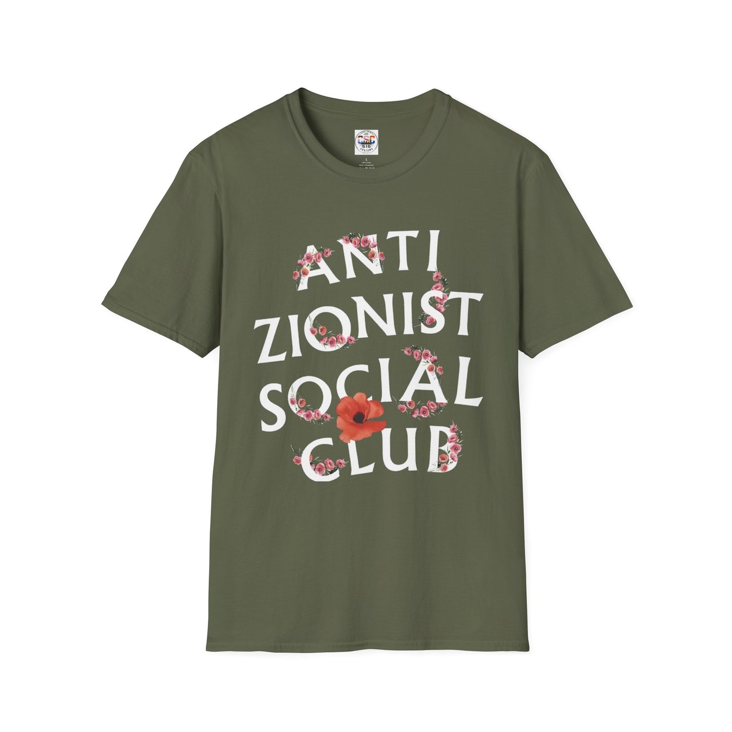 Anti Zionist Social Club T-Shirt — Floral Protest Graphic Tee
