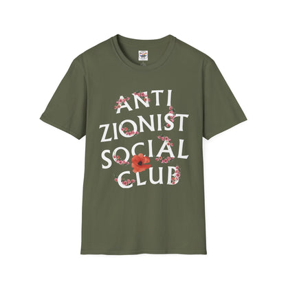 Anti Zionist Social Club T-Shirt — Floral Protest Graphic Tee