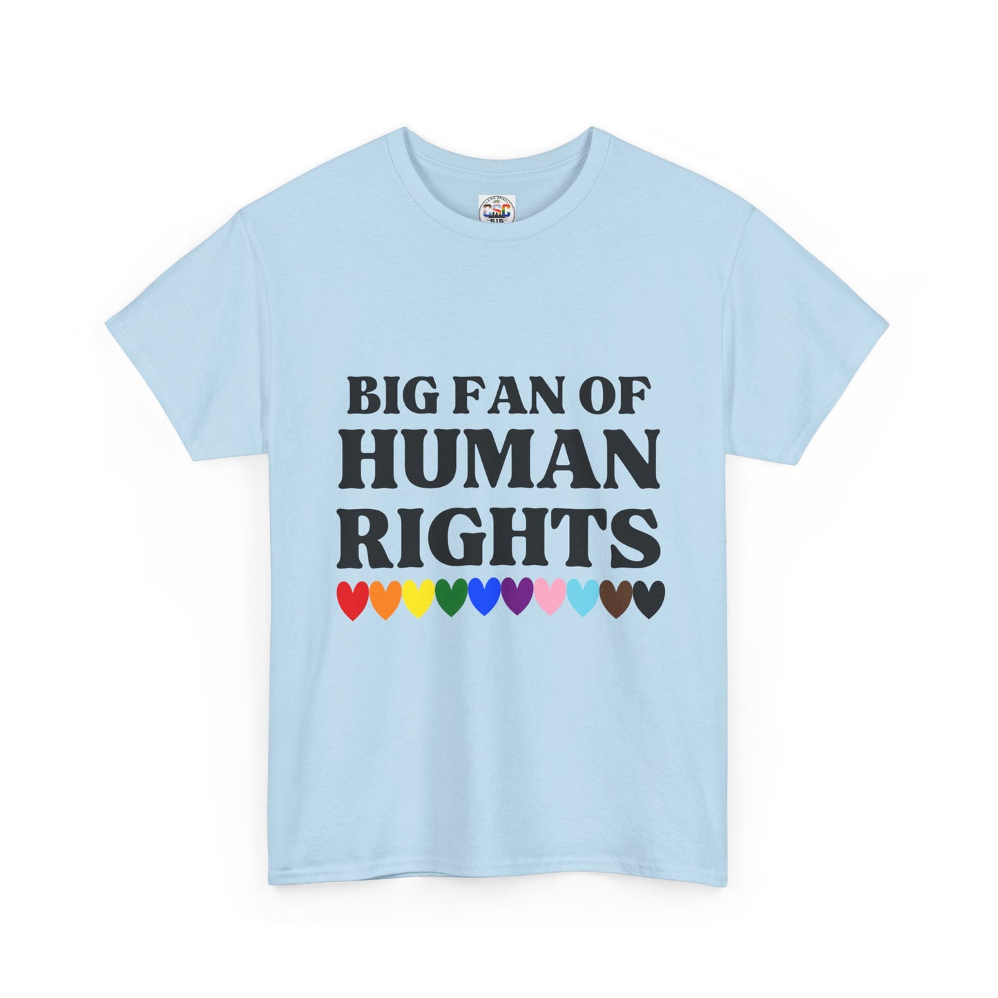Human Rights T-Shirt — "Big Fan of Human Rights" Pride Hearts Tee