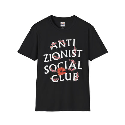 Anti Zionist Social Club T-Shirt — Floral Protest Graphic Tee