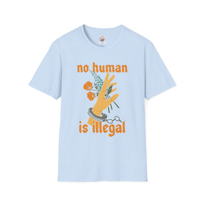 No Human Is Illegal T-Shirt — Immigration Justice Graphic Tee