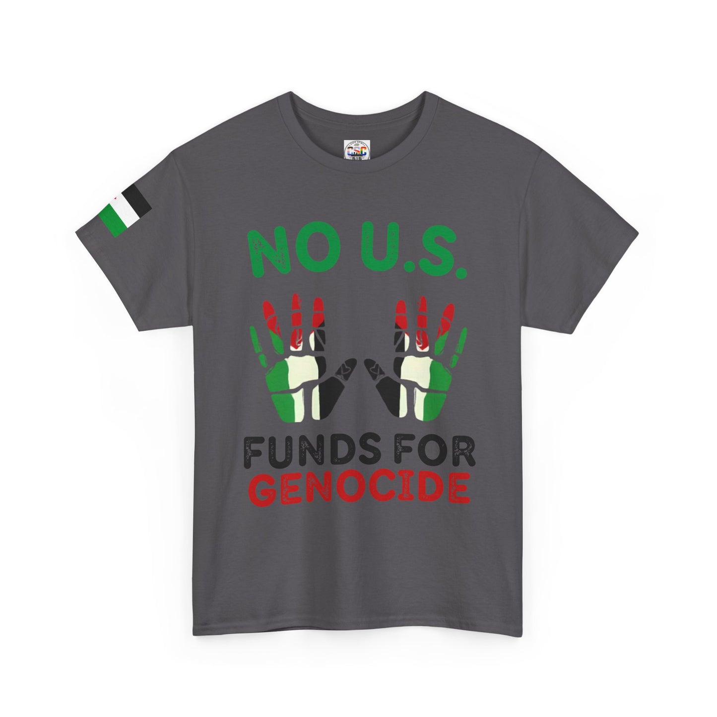 Protest Tee — "No U.S. Funds for Genocide" Palestinian Solidarity T-Shirt