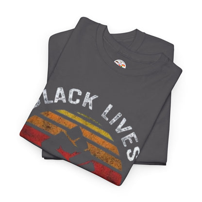 Black Lives Matter Tee — Retro Sunset Fist Protest T-Shirt