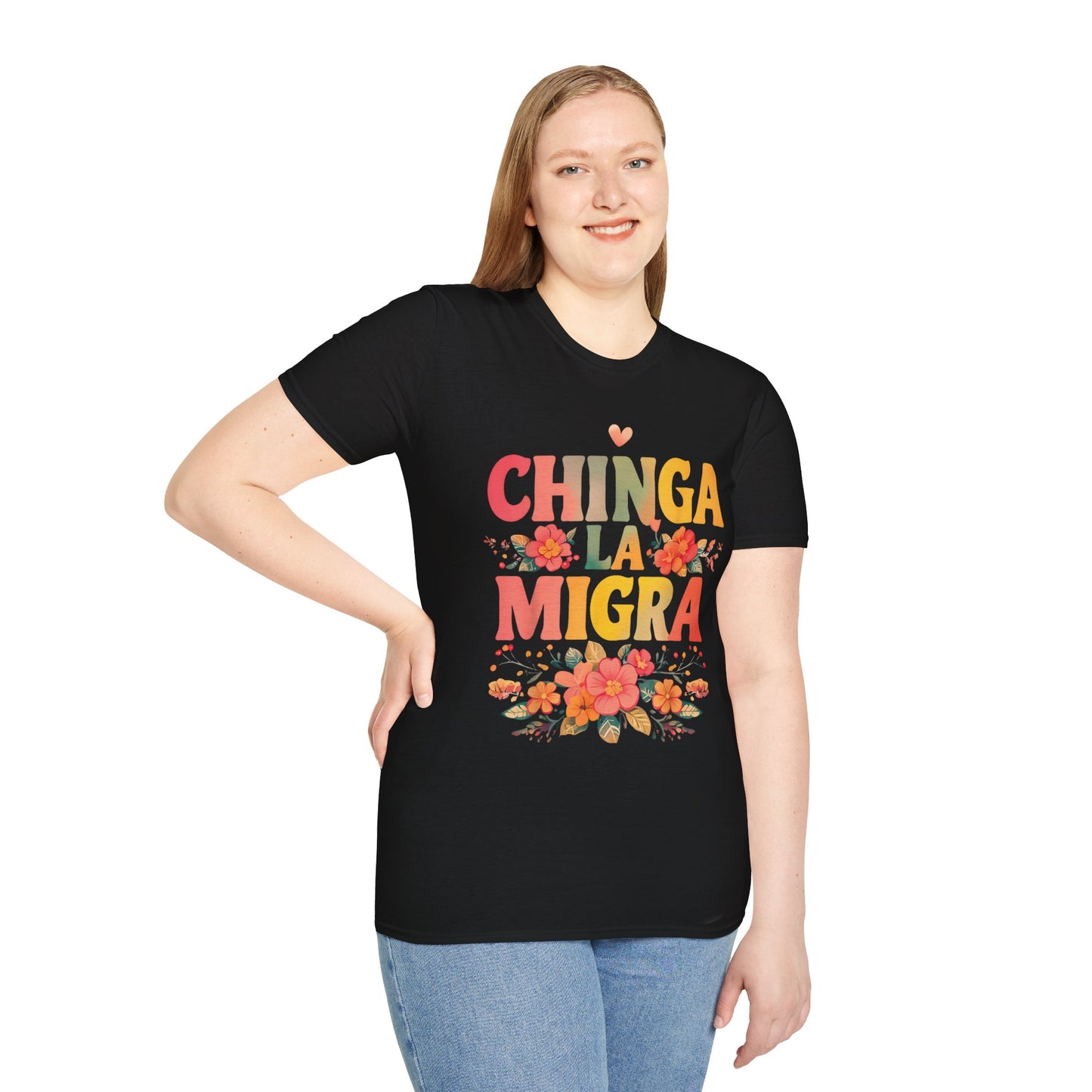Chinga La Migra Floral T-Shirt – Bold Spanish Protest Tee