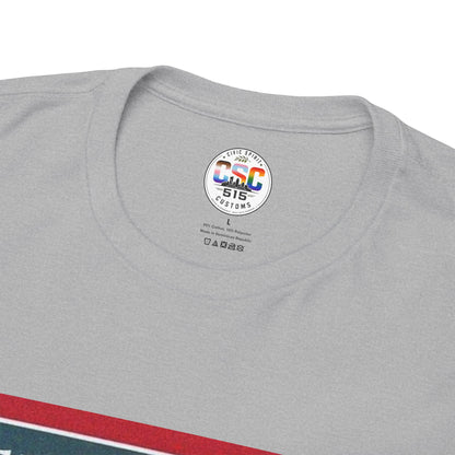 Graphic Tee — Distressed Political Portrait with Red Strike-Through