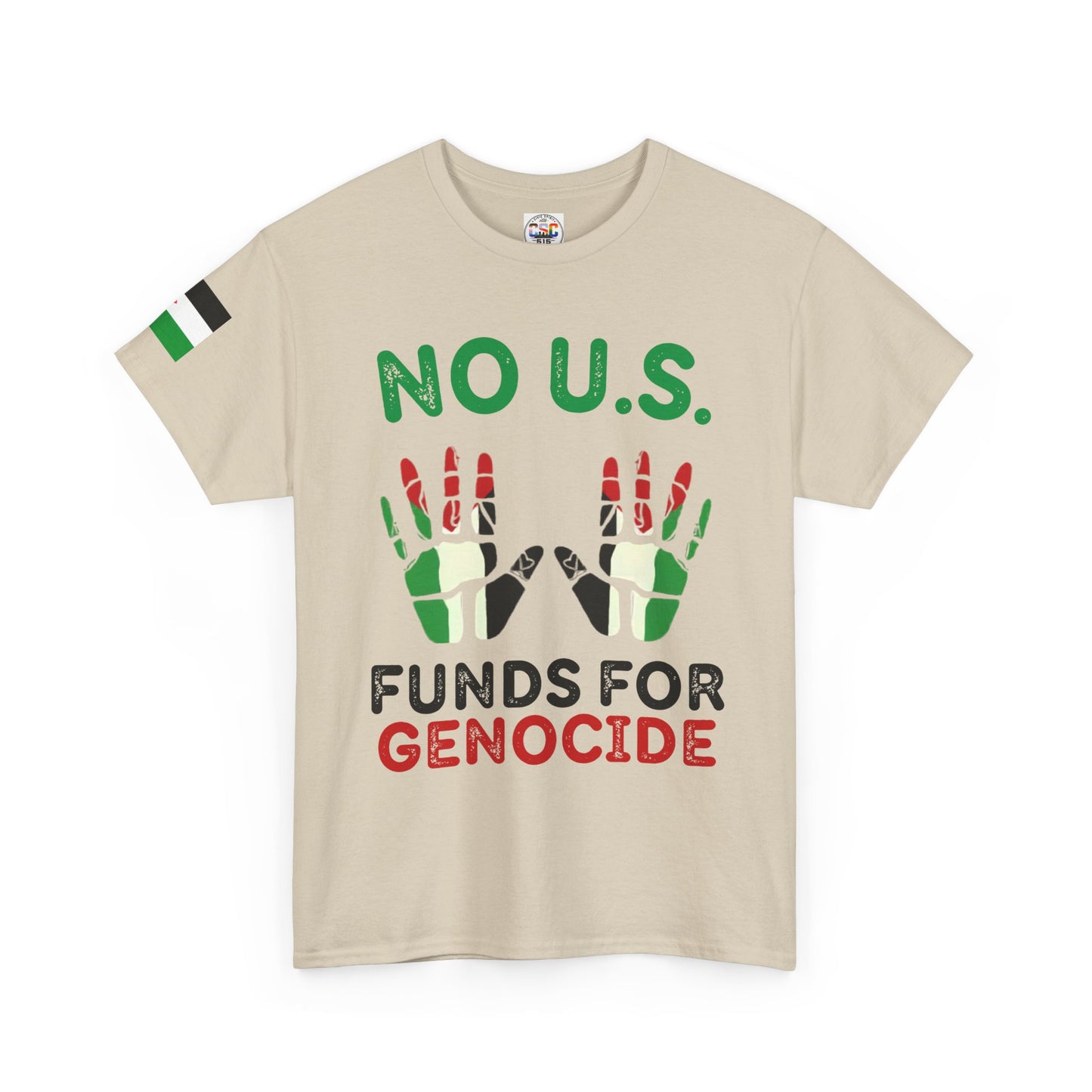 Protest Tee — "No U.S. Funds for Genocide" Palestinian Solidarity T-Shirt
