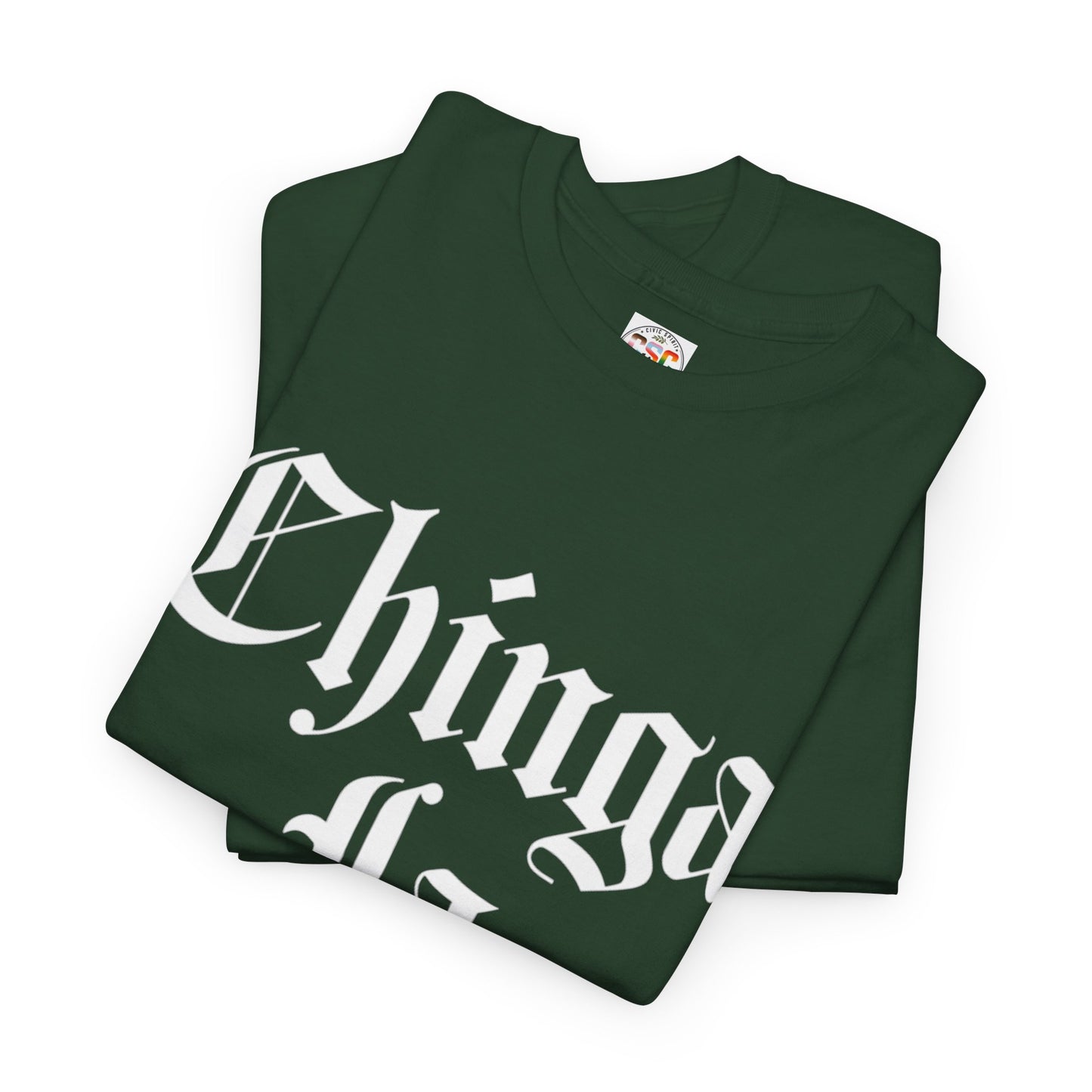 Graphic Tee — "Chinga La Migra" Bold Gothic Statement Shirt