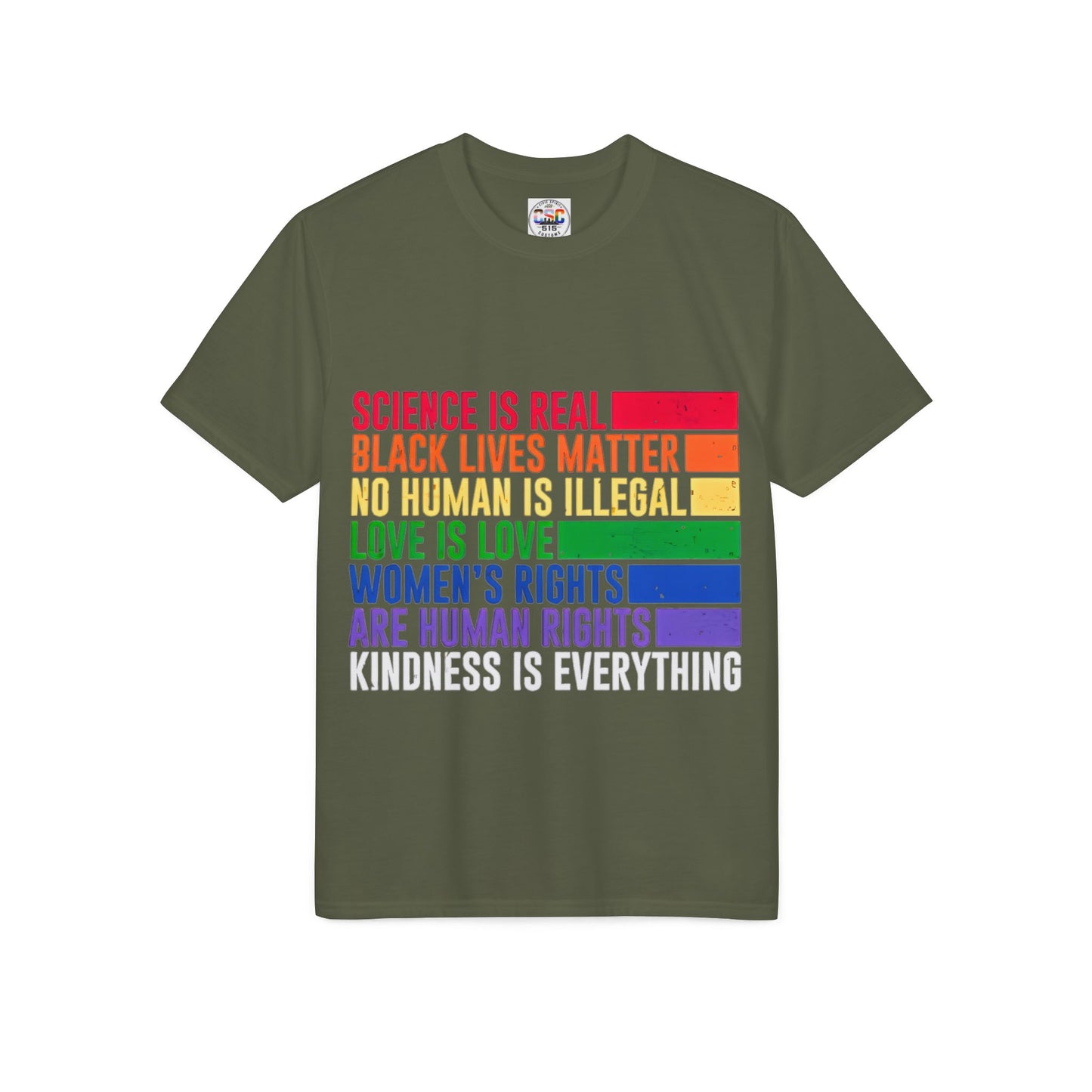 Equality Pride T-Shirt — "Science Is Real, Black Lives Matter" Rainbow Social Justice Tee