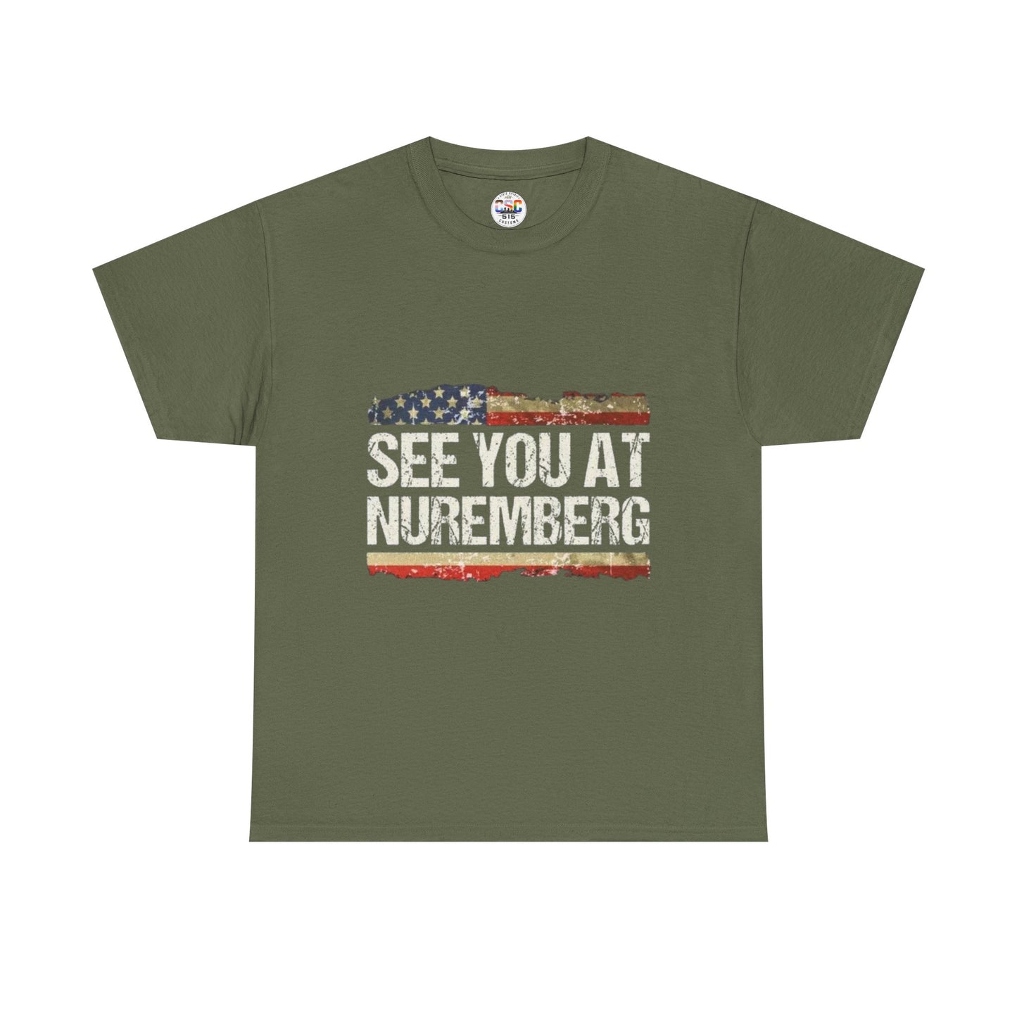 See You at Nuremberg T-Shirt — Distressed American Flag Graphic Tee