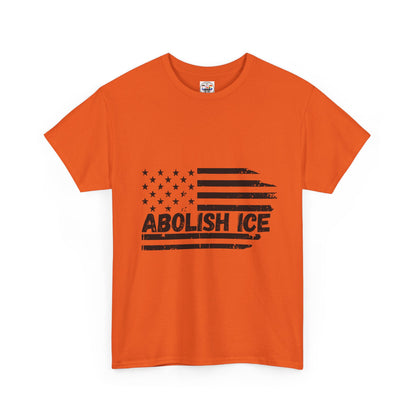 Abolish ICE T-Shirt — Distressed American Flag Protest Tee