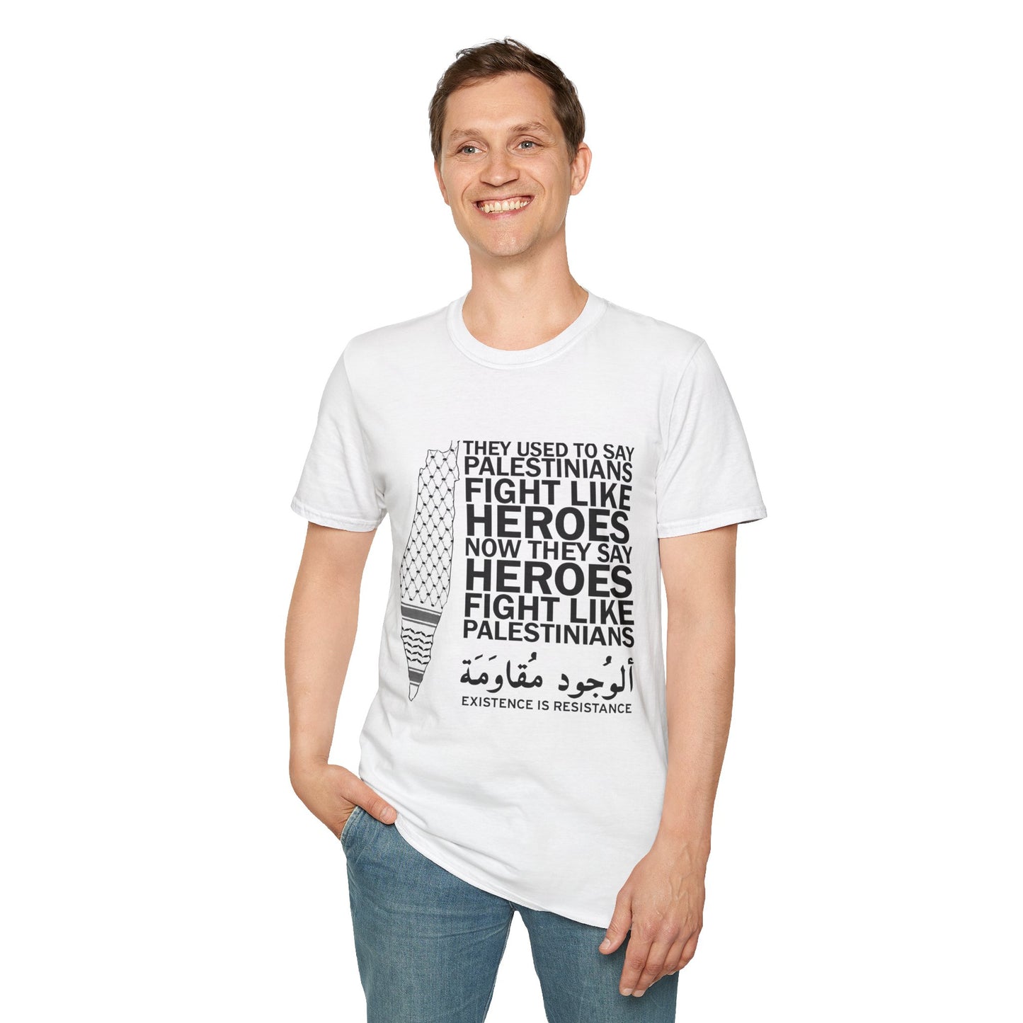 Palestinians Fight Like Heroes T-Shirt — Existence Is Resistance Graphic Tee
