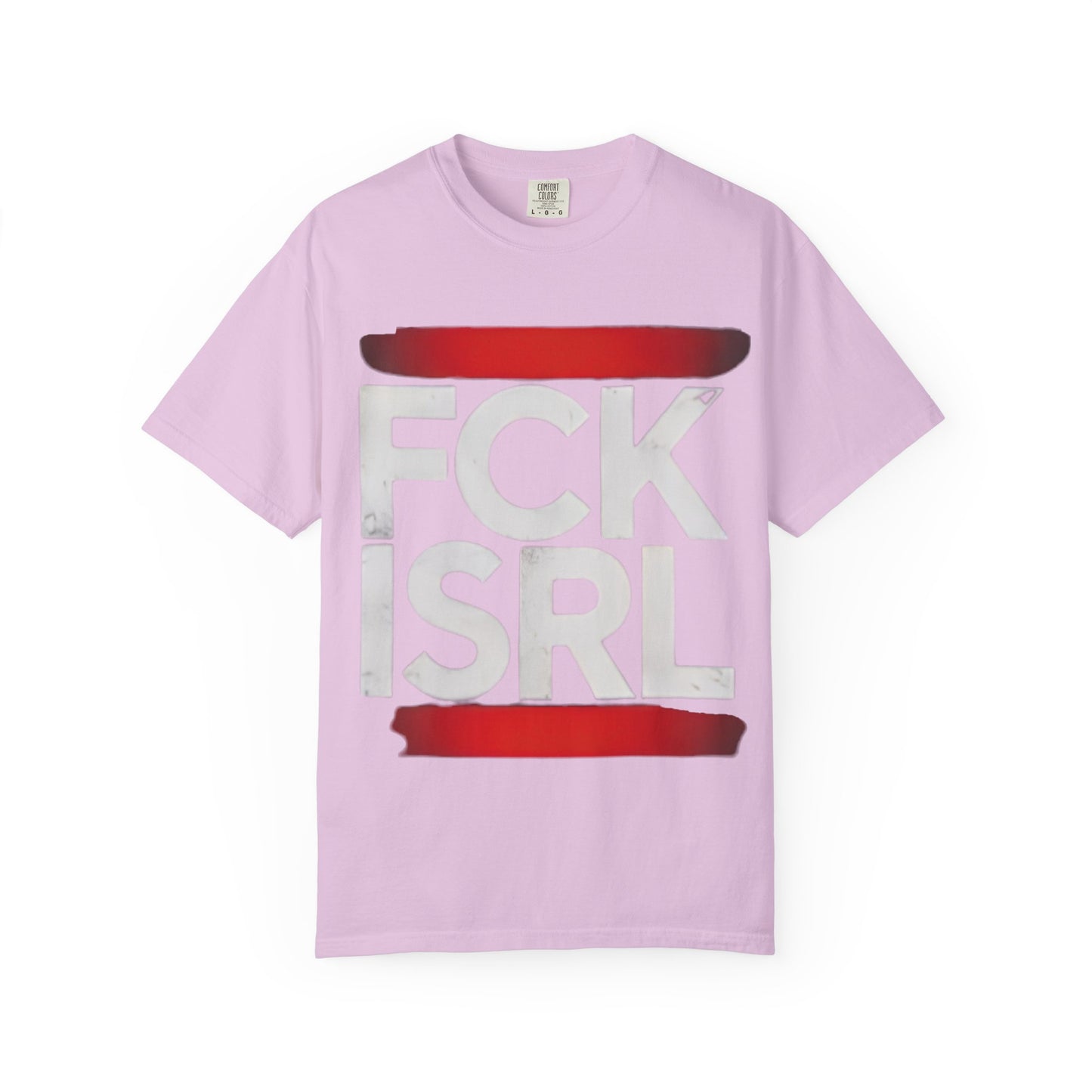 Graphic Tee with Bold 'FCK ISRL' Protest Design