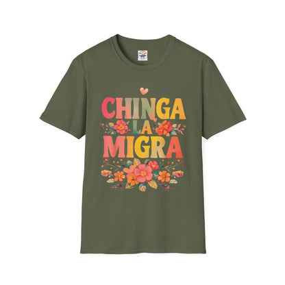 Chinga La Migra Floral T-Shirt – Bold Spanish Protest Tee