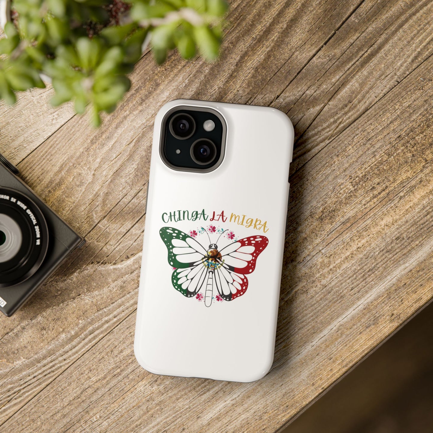 Phone Case — "Chinga La Migra" Mexican Flag Butterfly Impact-Resistant Case