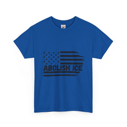 Abolish ICE T-Shirt — Distressed American Flag Protest Tee
