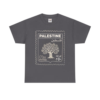 Palestine Stamp Tee — Olive Tree Postage Graphic T-Shirt