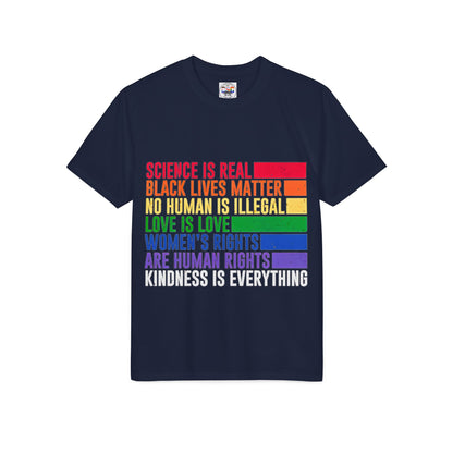 Equality Pride T-Shirt — "Science Is Real, Black Lives Matter" Rainbow Social Justice Tee